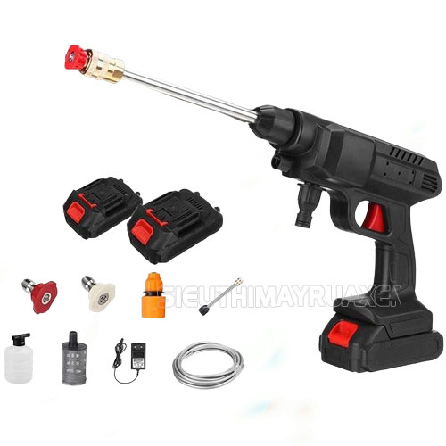 Máy rửa xe mini 2 pin sạc cao cấp Kumisai