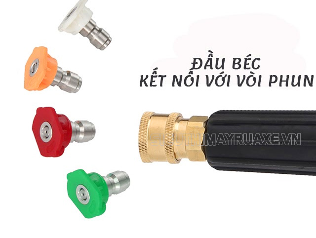 cách chỉnh áp suất máy rửa xe qua béc phun
