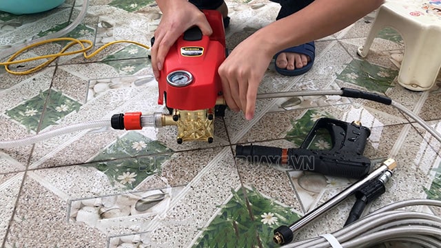 Cách lắp máy rửa xe Kushima đúng chuẩn