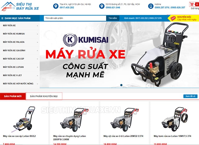 Địa chỉ mua máy rửa xe uy tín tại quận 12