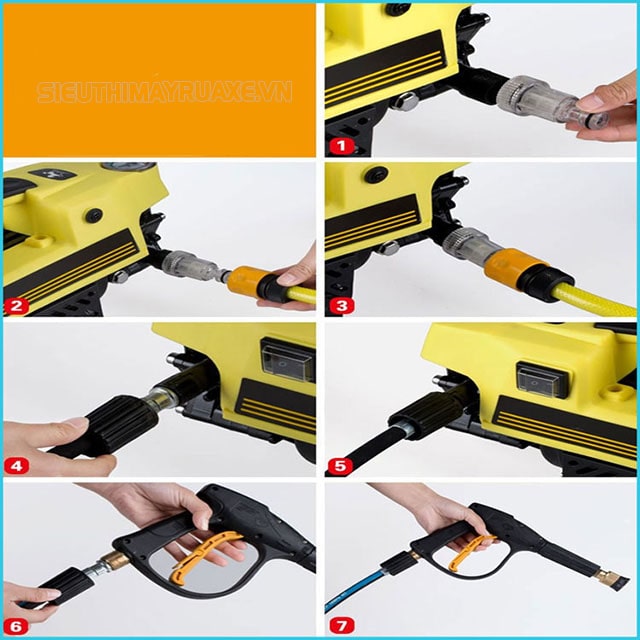 lắp ráp máy rửa xe jv tech
