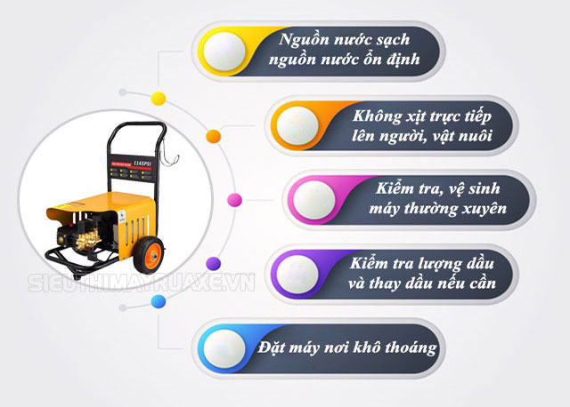 Các lưu ý quan trọng khi sử dụng máy rửa xe Palada 1145PSI