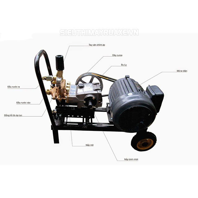 máy rửa xe dây đai áp lực cao 5HP
