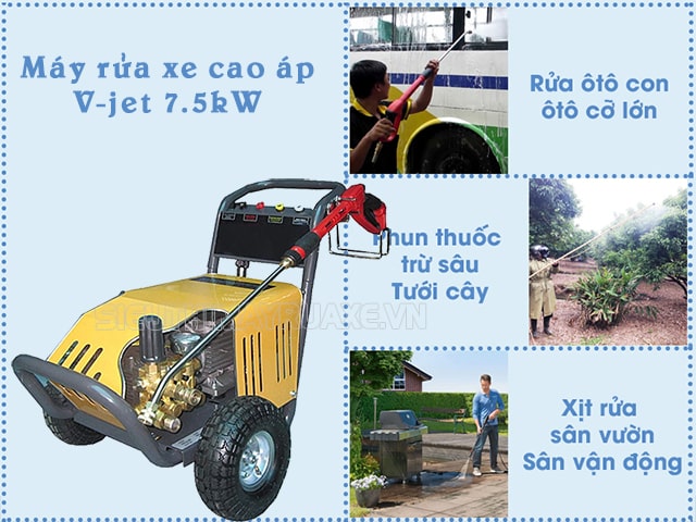 Máy rửa xe cao áp 7.5kw Vjet 7500W