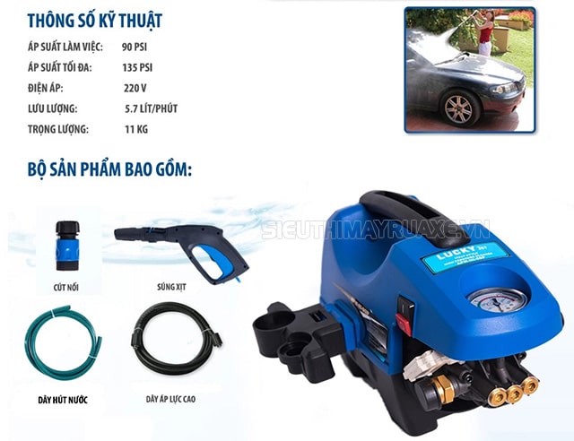Model máy rửa xe Lucky 90P (Tụ)