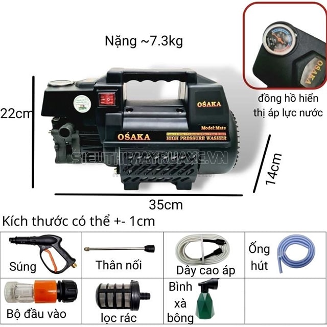 Máy rửa xe Osaka 2400w