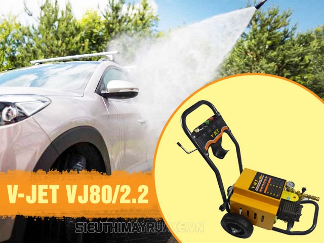 Máy rửa xe cao áp 1 pha V-Jet VJ 80/2.2 có khả năng phun rửa tốt