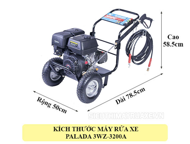 Máy rửa xe công nghiệp Palada 3WZ-3200A nhỏ gọn, tiện dụng