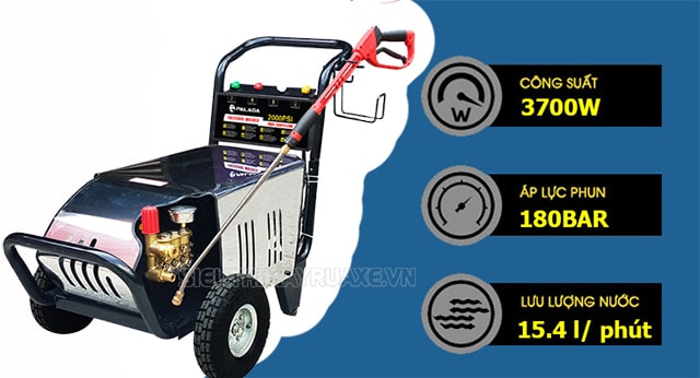 Máy rửa xe Palada 2000PSI có khả năng xịt rửa mạnh mẽ