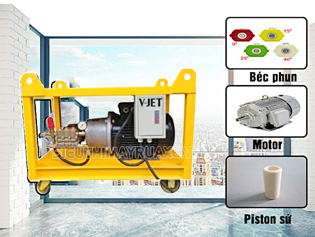 Một số bộ phần quan trọng của máy rửa xe  V-JET 500/15E
