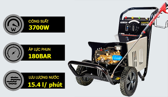 Xịt rửa mạnh mẽ với đa dạng chế độ trên Kumisai 2000PSI