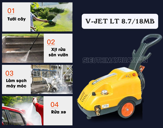Mua ngay máy rửa xe cao áp V-Jet LT 8.7/18M!