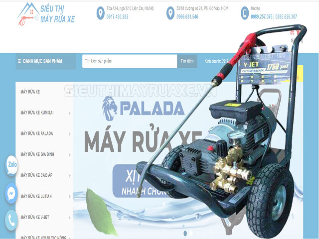 Siêu Thị Máy Rửa xe địa chỉ mua máy rửa xe V-Jet VJ 120/3.0 uy tín