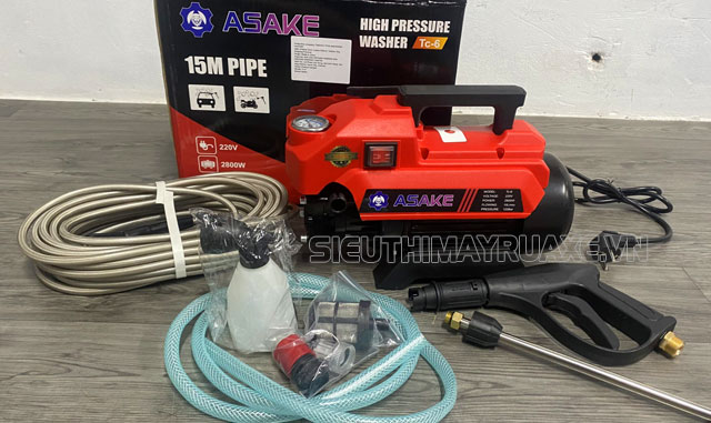 Máy rửa xe thương hiệu Asake có nhiều ưu điểm vượt trội