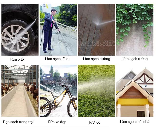 ứng dụng máy rửa xe 1.5hp
