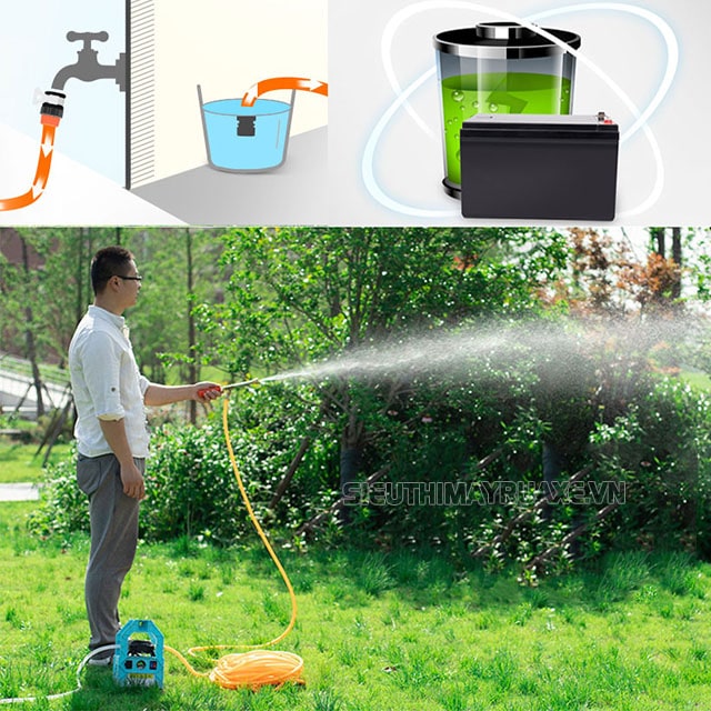 ứng dụng máy rửa xe 12v