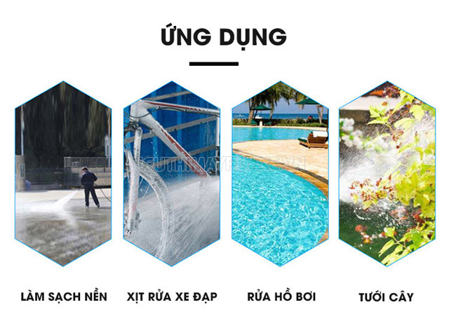 Ứng dụng của máy bơm rửa xe V-Jet VJ 250/7.5
