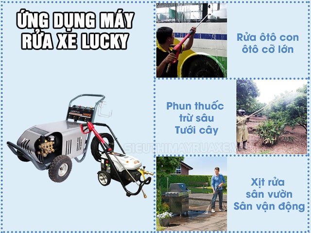 ứng dụng máy rửa xe lucky