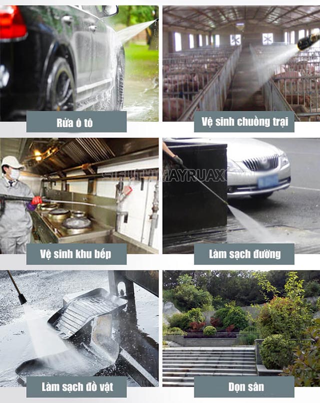 ứng dụng máy rửa xe lutian