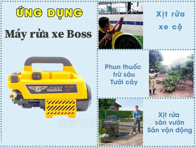 ứng dụng máy rửa xe mini boss
