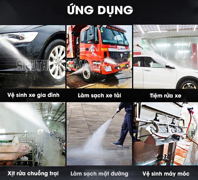 Ứng dụng máy bơm rửa xe cao áp V-Jet C200