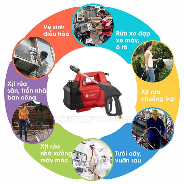 ứng dụng máy rửa xe yamasu