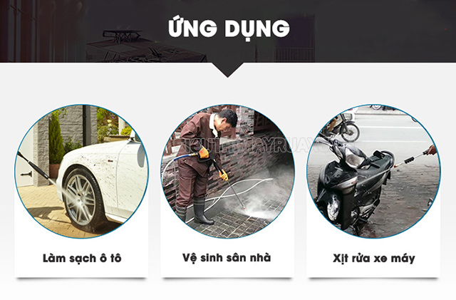 ứng dụng máy xịt rửa xe ô tô cao áp V-JET 500/21